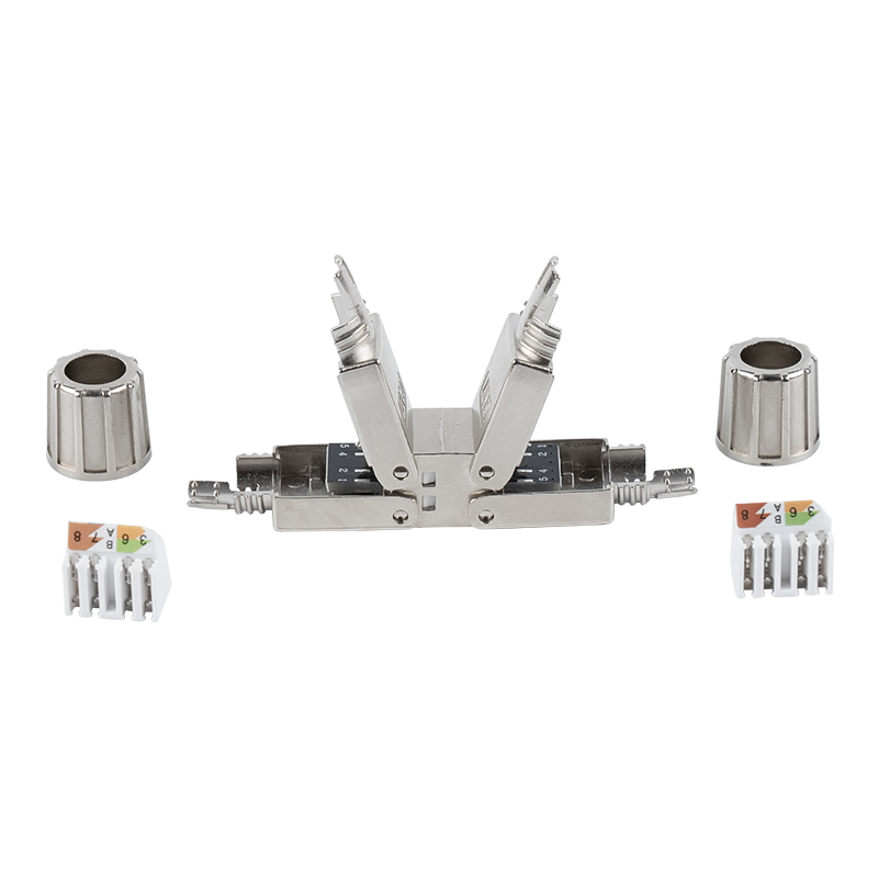 Экранированный безинструментальный соединитель Cat6A （с монтажным основанием） RJ-603S-2-C6A