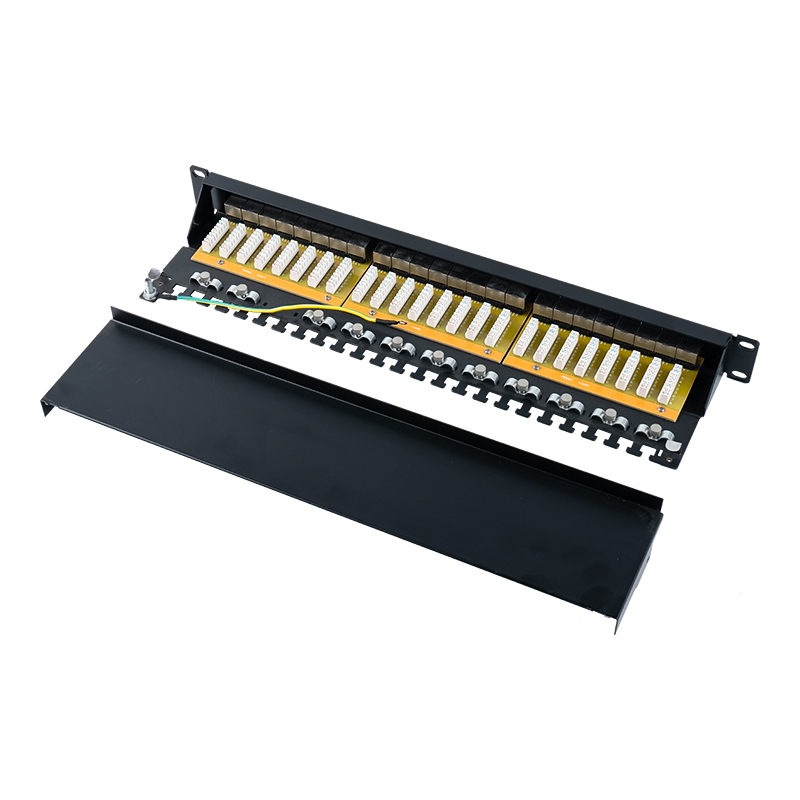 Категория 6 19-дюймовая экранированная 24-портовая коммутационная панель 1U SP-3217SK24-C6A