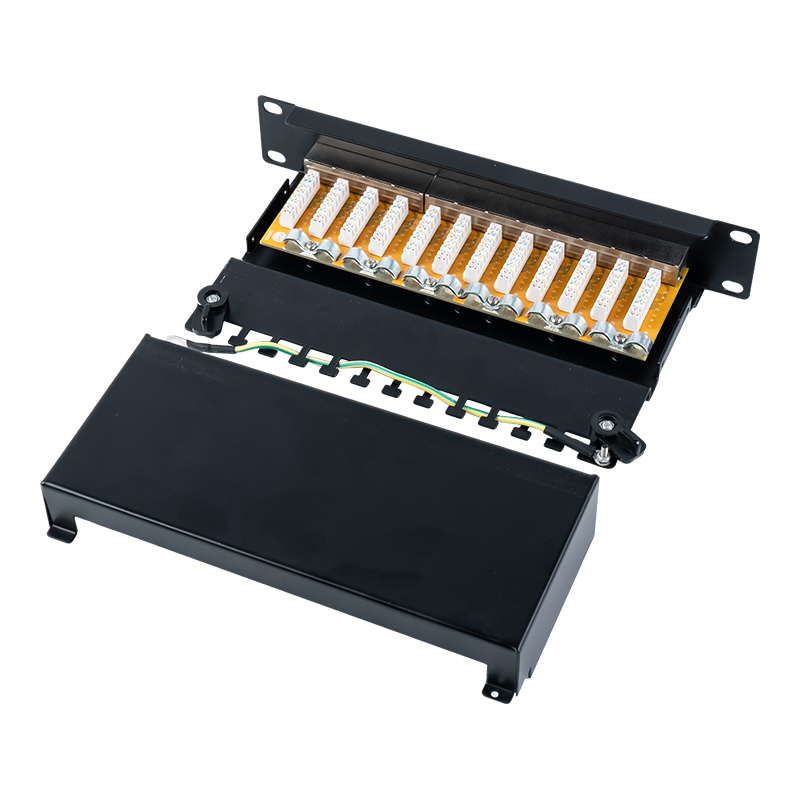 Категория 6 10-дюймовая экранированная 1U 12-портовая коммутационная панель SP-3250SK12-C6