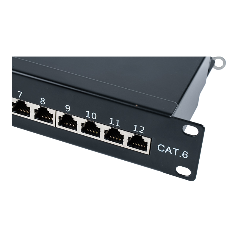 Категория 6 10-дюймовая экранированная 1U 12-портовая коммутационная панель SP-3250SK12-C6